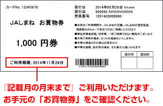 お買い物券見本